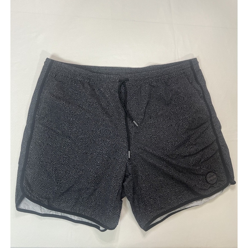 Dixxon Board Shorts Sz 3X Black Stretch Drawstring Pockets Swim Trunks Labrynth